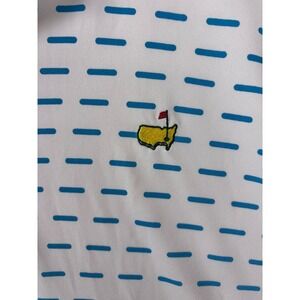 Masters Tech Golf Polo Shirt Mens XL White Blue Performance Short sleeve